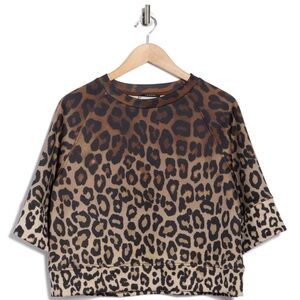 Tahari Leopard Print Scuba Sweatshirt